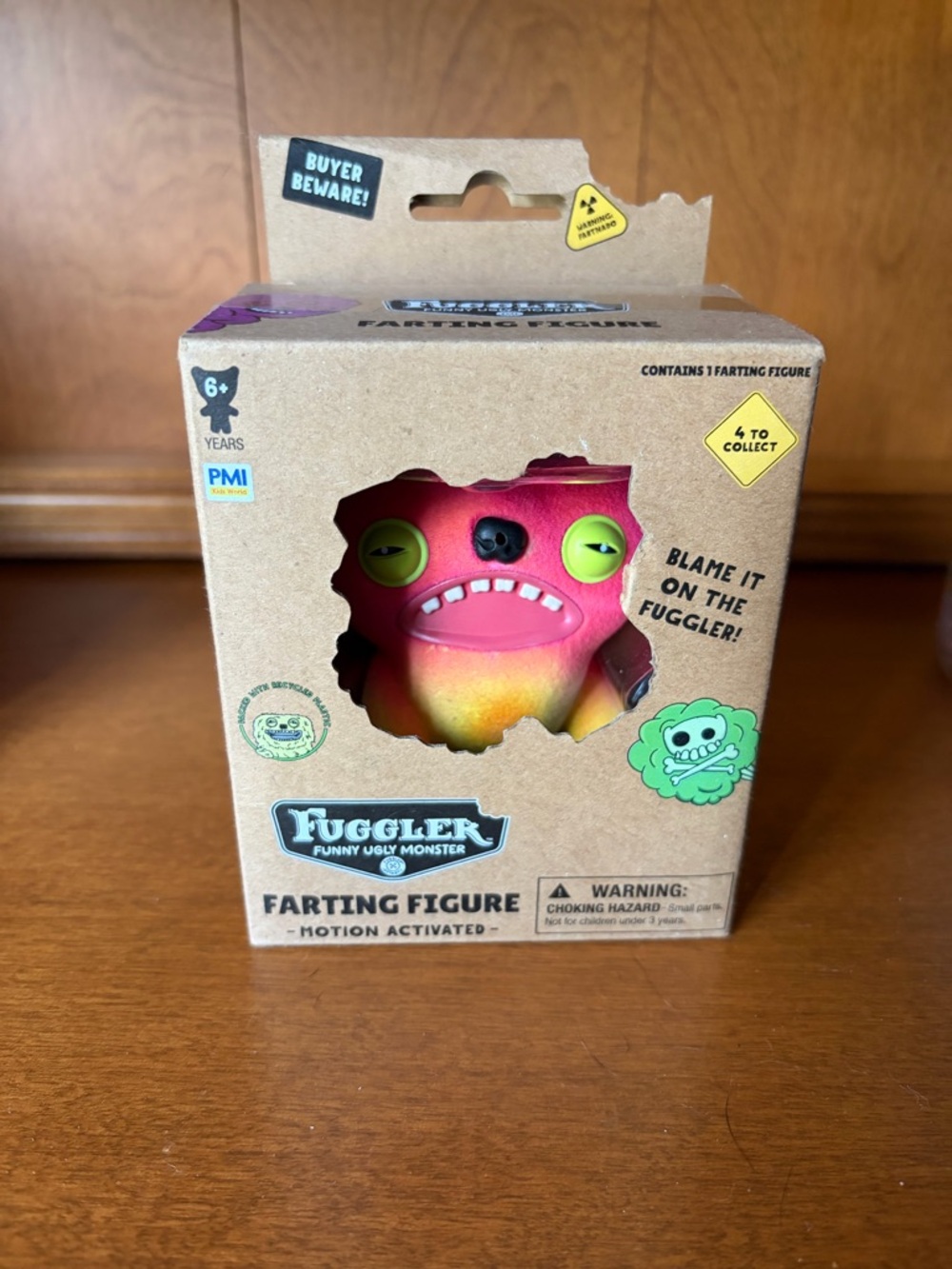 Fuggler Funny Ugly Monster Farting Figure - Red/Yellow/Green